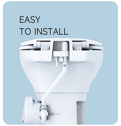 Seaflo | Residential Height RV Toilet | SFRTCH-02-01 | Elongated Ceramic Bowl | Foot Pedal | White