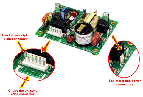 Dinosaur Electronics | Universal Ignitor Board | FAN50PLUSPINS | For Suburban® and Atwood® / HydroFlame® Furnaces with Fan Control Features