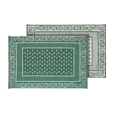 Faulkner | Green - Vineyard Design Patio Mat | 48699 | 6' x 9'