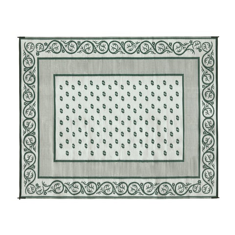 Faulkner | Green - Vineyard Design Patio Mat | 48699 | 6' x 9'