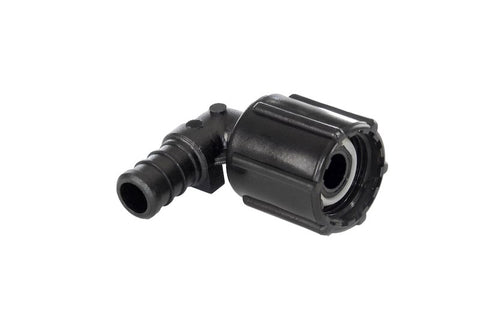 Flair-It | ECOPOLY 1/2"x1/2" FPT SWIVEL END NUT - 90 DEGREE ELBOW | 29816 | Plastic | Single | Black