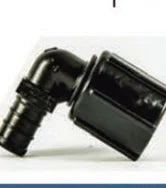 Flair-It | ECOPOLY 1/2"x1/2" FPT SWIVEL END NUT - 90 DEGREE ELBOW | 29816 | Plastic | Single | Black