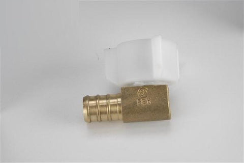 Flair-It | PEX 1/2" BARB X 1/2" FPT SWIVEL ELBOW - BRASS W/ PLASTIC NUT | 51198 | 90 Degree | Single