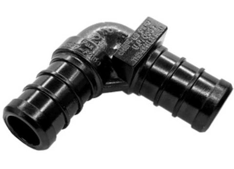 Flair-It | PEXLOCK 1/2" ELBOW WITH 2 1/2" PEXLOCK CLAMP | 30800 | 90 Degree | Single | Black