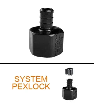 Flair-It | PEXLOCK 1/2" FPT X 1/2" BARB FEMALE ADAPTER | 30841 | Plastic | Single | Black