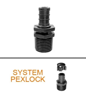 Flair-It | PEXLOCK 1/2" MPT X BARB MALE ADAPTER | 30842 | Plastic | Single | Black