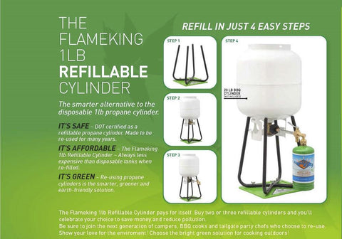 Flame King | 1 LB Cylinder and Refill Kit  | YSN1LBKT | Refillable Cylinder