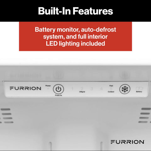 Furrion | 10.6 Cu. Ft. RV Refrigerator | 2024120714 | FCR11DCGTA-BG-RHH-B | Right Hand Hinge | 12v DC | 2 Door | Black Gloss