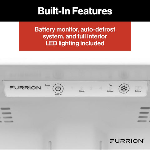 Furrion | 10.6 Cu. Ft. RV Refrigerator | 2024120713 | FCR11DCGTA-BG-LHH-B | Left Hand Hinge | 12v DC | 2 Door | Black Gloss