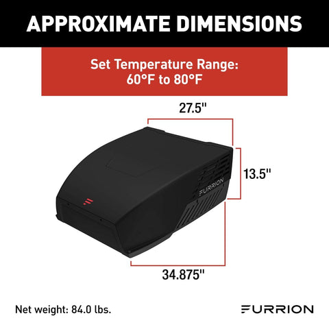 Furrion | Chill HE Air Conditioner  | 2024042639 | FACR15HESA2-BL-AM | 15,000 BTU | Black | R32