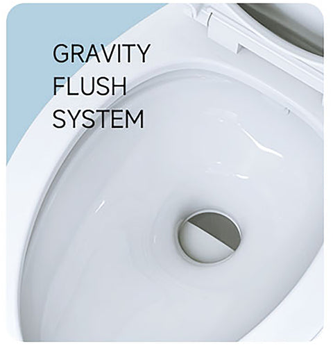 Seaflo | Residential Height RV Toilet | SFRTCH-02-01 | Elongated Ceramic Bowl | Foot Pedal | White