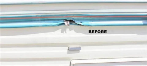 Heng's Industries | Dent Vent; 5" x 5" | Sqaure | DV55B | Used To Conceal Minor RV Dents | Fixed Louvers | With Screws And Butyl Tape | Black