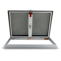 White Hengs 48621-C2 RV Emergency Escape Hatch - Interior View Open with Aluminum Screen & EXIT Label | United RV Parts