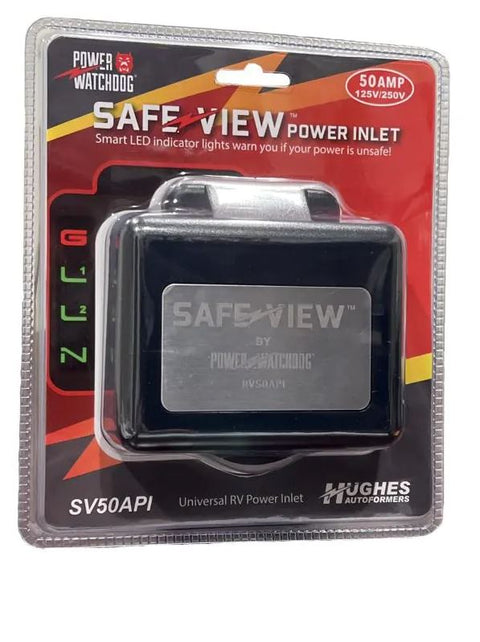 Hughes | SafeView Smart RV Power Inlet | SV50API | 50 Amp | Black