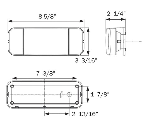 Optronics | RV Tail Light | Stop | Tail | Turn | License Plate | Black Base | RVSTB60P | Drivers Side