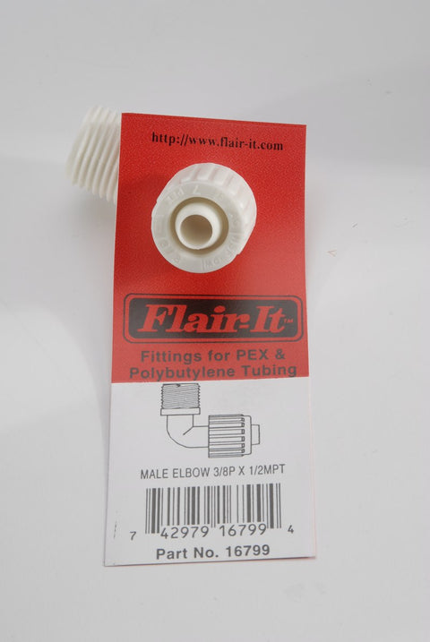 Flair-It | 3/8" P X 1/2" MPT Flair-It Elbow | 06799