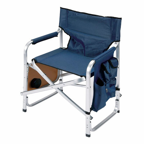 Faulkner | Directors Chair - Blue | Pocket Pouch & Folding Tray | 48872