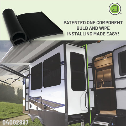 Jaeger | Flip'N Seal Slide Out Seal | 35061 | 04002890 | 2" Wiper | 0.91" Bulb Seal | 40' Length | Black