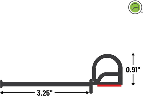 Jaeger-Unitek | Flip 'N Seal Slide Out Seal | 1100124760 | 04002595 | 0.91" Bulb x 3.25" Wipe | 35 Feet Length | Black