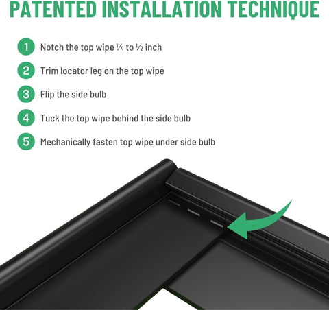 Jaeger-Unitek | Flip 'N Seal Slide Out Seal | 1100124760 | 04002595 | 0.91" Bulb x 3.25" Wipe | 35 Feet Length | Black