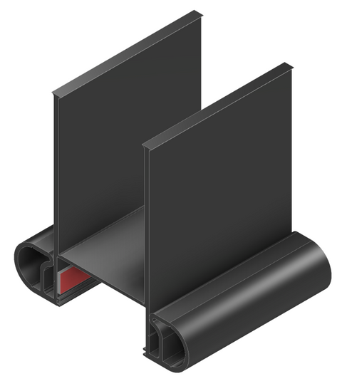 Jaeger | Flip'N Seal Slide Out Seal - Wall Caps | 35064 | 04002895 | 2" Wall Cap | 3" Wiper | 0.91" Double Bulb | 20' Length | Black