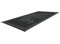 Black Kuma Bear Outdoor RV Mat 18x9 - Angled View Showing Full Size and Geometric Bear Design | United RV Parts