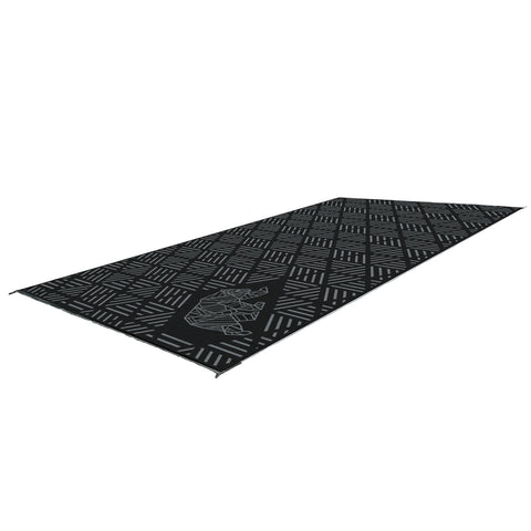 Kuma Rv Mats Kuma | Striped Peaks Outdoor Mat | 885-KM-SP-GB-18 | 18' x 9' | Black