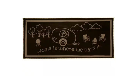 Stylish Camping | RV Home Mat with Lights | LRVH8187 | 8' x 18' | Brown/Beige