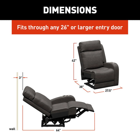 Lippert | Thomas Payne Seismic Theater Seating | Left-Hand Recliner | 2024044201 | 27.5" | McCoy