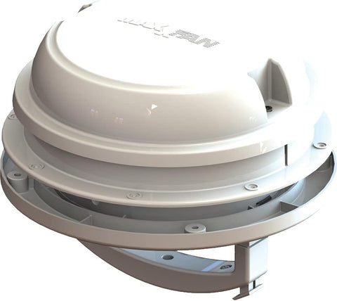 MaxxAir | Maxxfan Plus Dome | 00-03810W | Manual Lift | LED Light | 12v | 6" | White