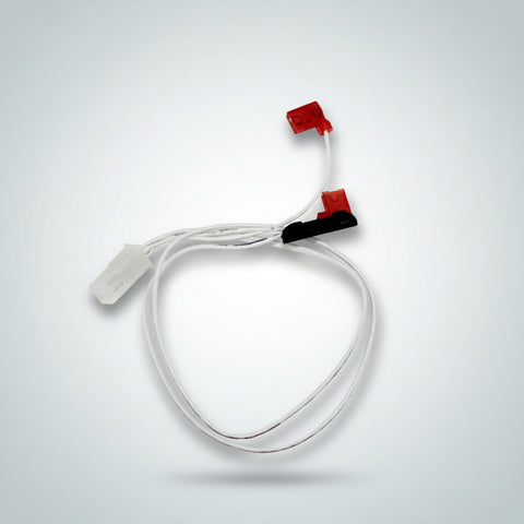 Norcold 636658 Refrigerator Thermistor with White Wire Harness and Red Connectors - Flat Lay | United RV Parts