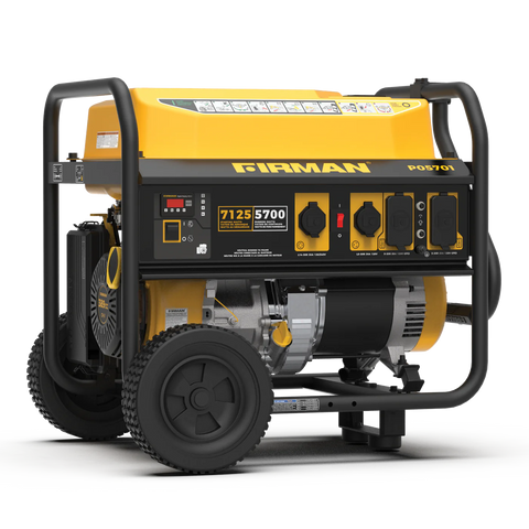 FIRMAN | 5,700 Watt Portable Generator | P05701 | Gas | 120/240V | with Wheels | Recoil Start