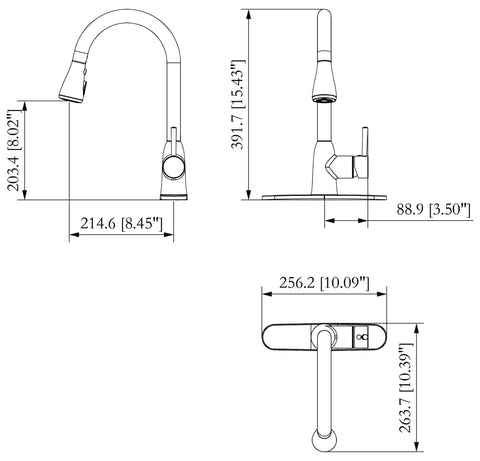 Valterra | Slimline Single Handle w/Power Boost Pull Down Kitchen Faucet | PF231366 | Chrome