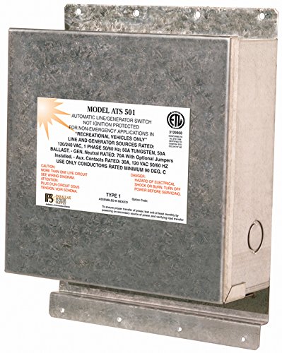 Parallax | 50 Amp Transfer Switch  | ATS501 | 120VAC / 240VAC | 50 Amps | Screw Terminals