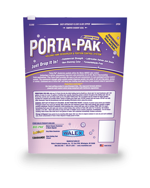 Walex | Porta-Pak RV Toilet Freshener | PPRV10LAV | 10 Pack | Lavender Scent