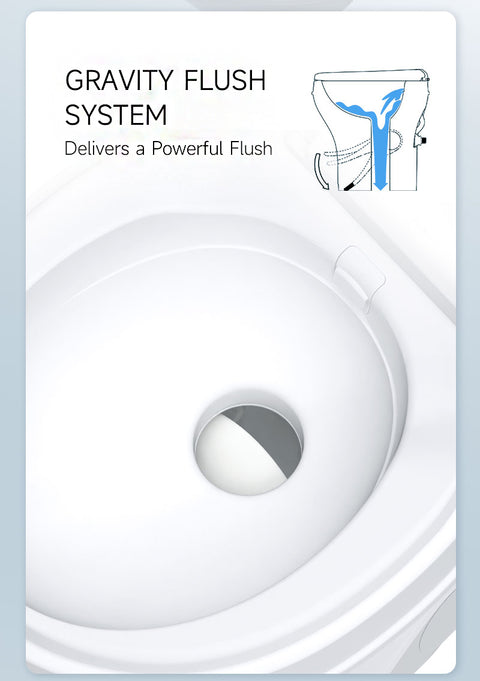 Seaflo | Residential Height RV Toilet-Plastic | Foot Pedal | SFRTPH-01-01 | White