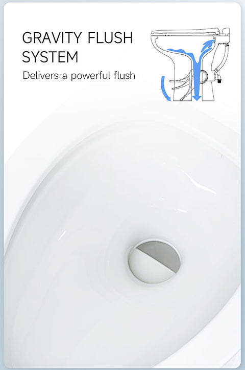 Seaflo | Residential Height RV Toilet | SFRTCH-02-01 | Elongated Ceramic Bowl | Foot Pedal | White