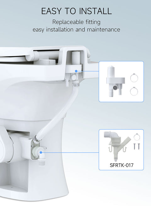 Seaflo | Residential Height RV Toilet | SFRTCH-02-01 | Elongated Ceramic Bowl | Foot Pedal | White