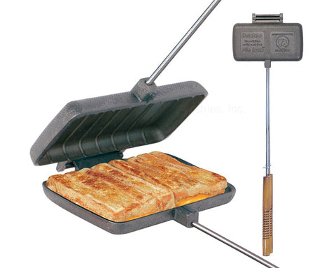 Rome Industry | Campfire Double Pie Iron Cookware | 1605 | Cast Iron | Rectangular | With Handle