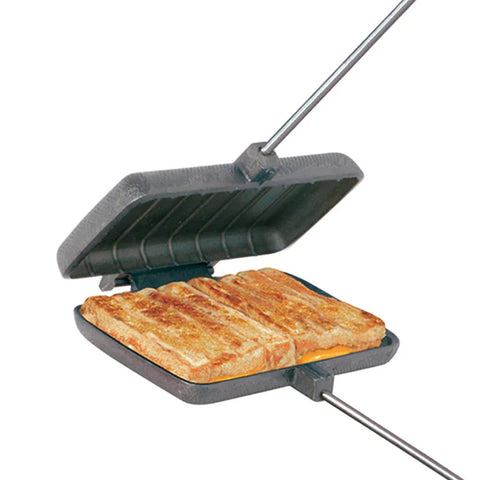 Rome Industry | Campfire Double Pie Iron Cookware | 1605 | Cast Iron | Rectangular | With Handle