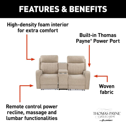 Lippert | Thomas Payne Seismic Theater Seating Set | 2020129336-2020129337-2020129339  | 67" | Norlina