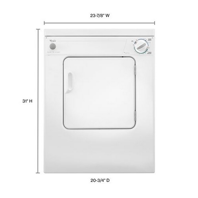 Whirlpool | 3.4 Cubi Foot Compact Stackable Electric Dryer | LDR3822PQ