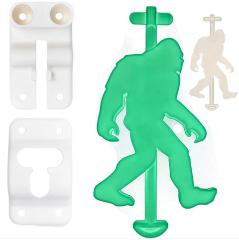 Sasqlatch | Bigfoot Door Latch | 22220002 | Glow In The Dark | White Bracket