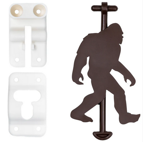 Sasqlatch | Bigfoot Door Latch | 22220005 | Brown | White Bracket