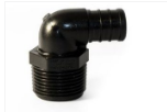Flair-It | ECOPOLY 1/2" Barb x 1/2" MPT 90 DEGREE ELBOW | 29803 | Plastic | Single | Black