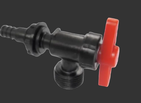 Flair-It | ECOPOLY 1/2"x3/4" WASHING MACHINE VALVE BLUE/RED | 29887 | Plastic | Single | Black
