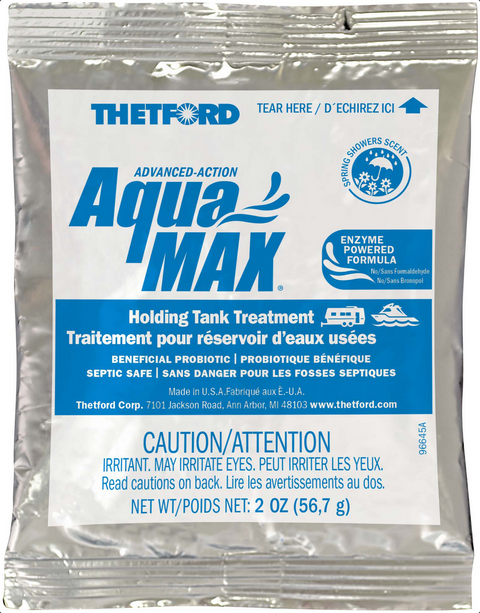 Thetford | AquaMax Spring Showers Scent Dry Packets | 96633 | 2oz | 8 Pack