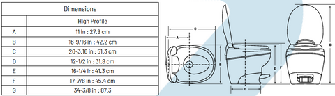 Thetford | Bravura Hi RV Toilet | 31084 | White