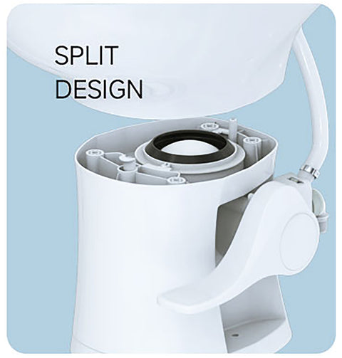 Seaflo | Residential Height RV Toilet | SFRTCH-02-01 | Elongated Ceramic Bowl | Foot Pedal | White