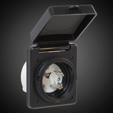 Superior Products Company | 30 AMP RV Power Inlet | 30ABKINLET | 30A | 125V | Black